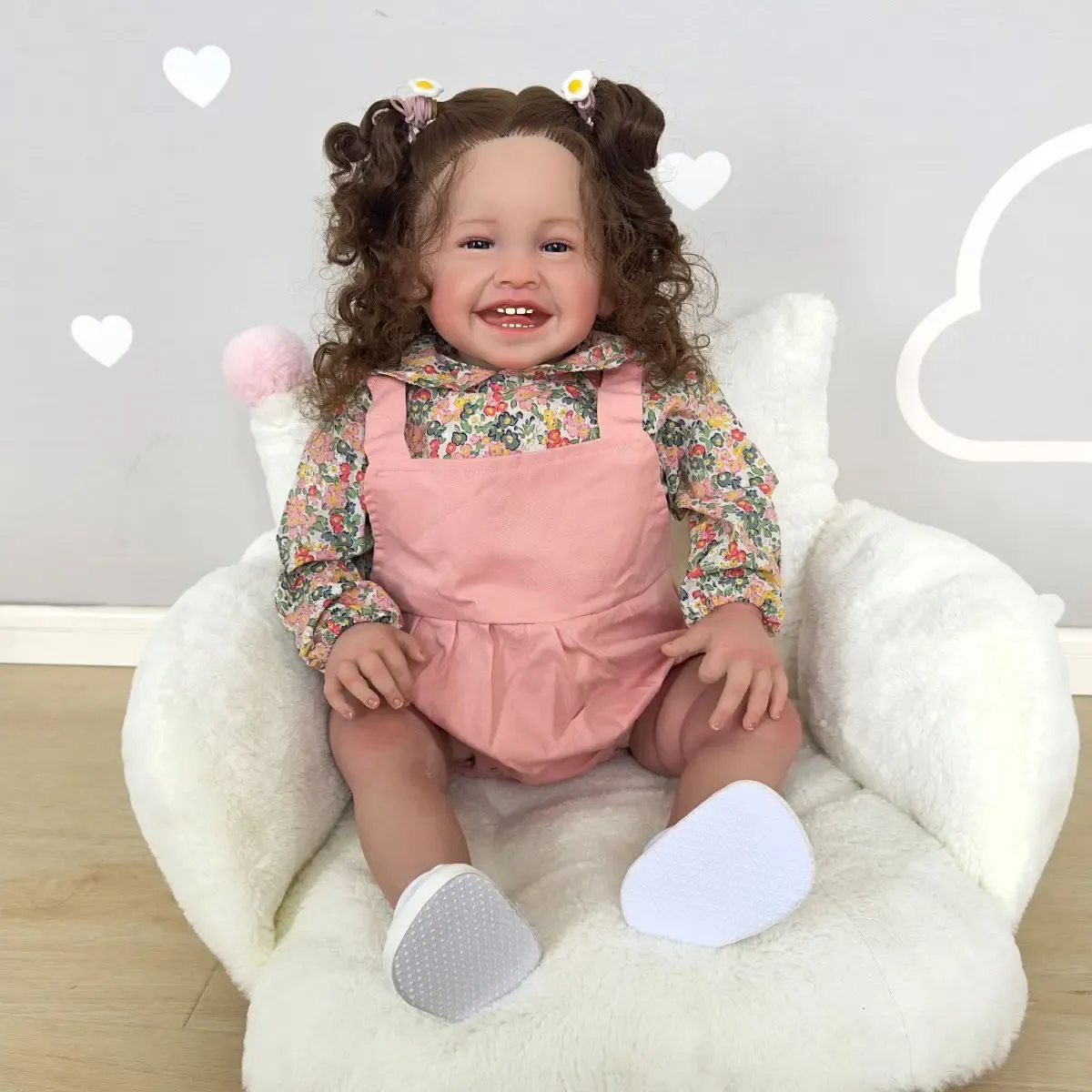 Lonian 24 Inch Reborn Toddler Doll With Rooted Hair - Lifelike 6 Month Baby Size Collectible Art Doll (Blue Eyes) - View #12