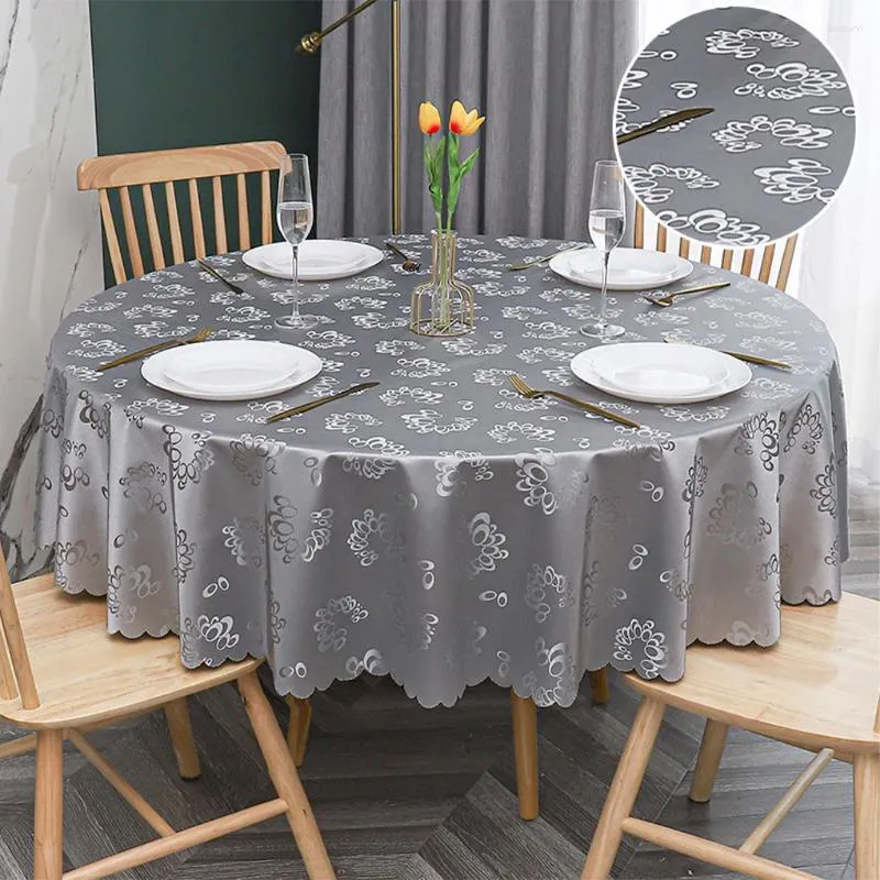 Sets de table Nappe ronde en toile cirée résistante aux déchirures pour un nettoyage facile et une durabilité Beige élégant 140 cm