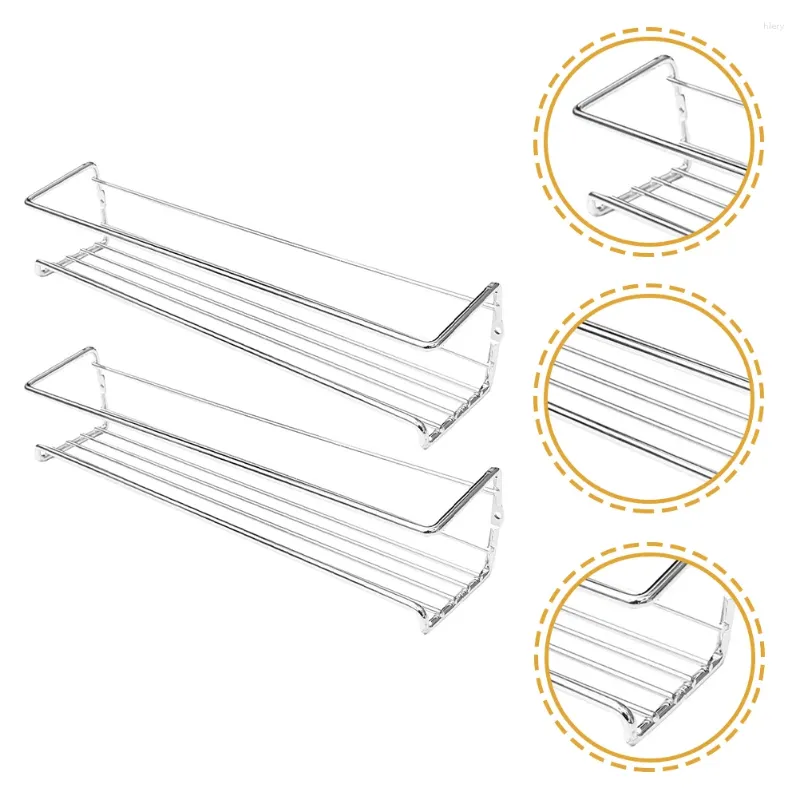 キッチンストレージ2PCSウォールマウントスパイスラック調味料ジャーホルダーオーガナイザー