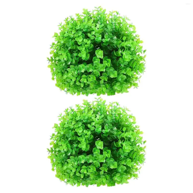 Dekorativa blommor 2st Artificial Grass Ball Hanging Plant Decor för Mall Home