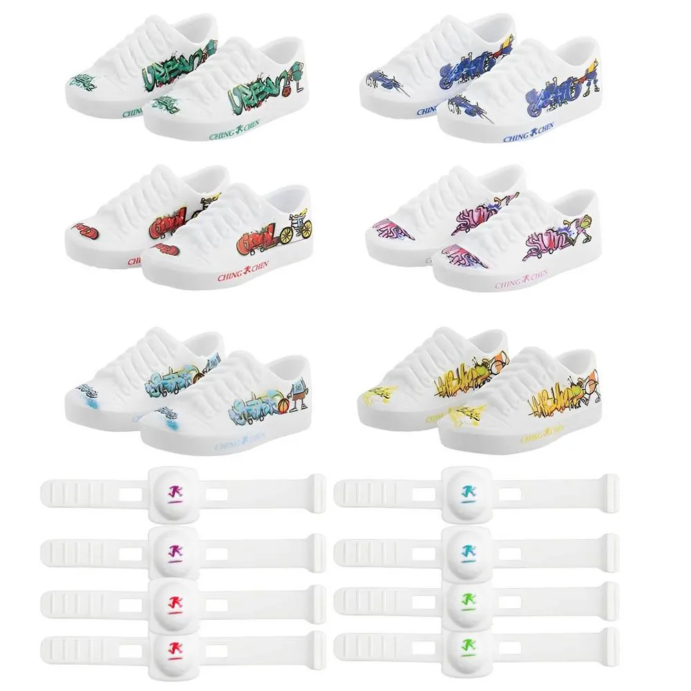 1 Paire De Mini Chaussures à Doigts De 3.5cm, Chaussures De Touche, Porte-clés De Baskets, Lacet En Toile, Accessoire De Déguisement Pour Maison De Poupée, Cadeau Pour Enfants  15