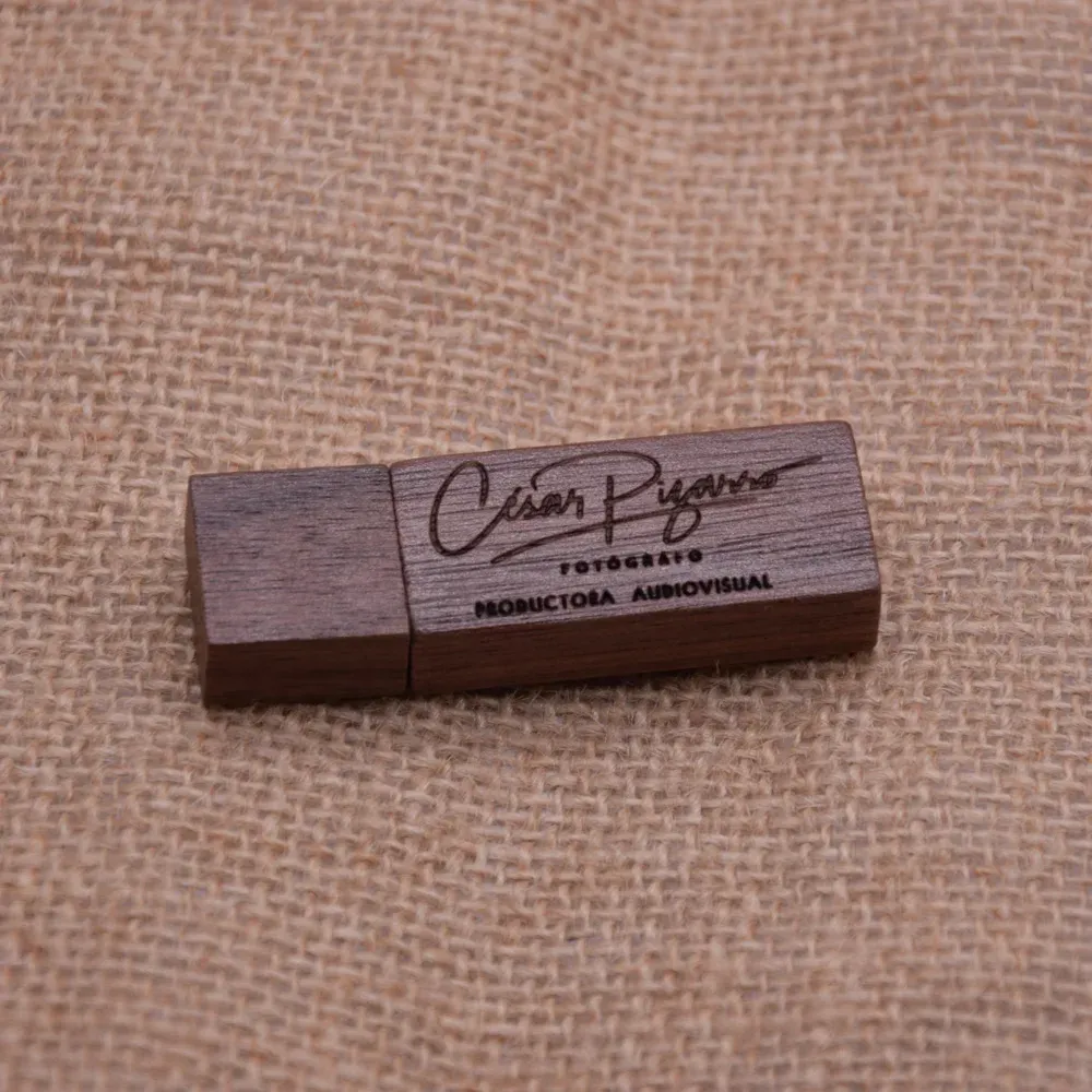 Bamboo Custom USB Flash Drives - 16GB Wooden Thumb Drives 50 Pack With Free Laser Engraving