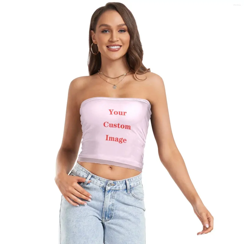 Débardeurs pour femmes Femmes Sexy Sans Bretelles Hors Épaule Tube Top Images Personnalisées Bandeau Extensible Sans Couture Casual Basic Wrap Poitrine