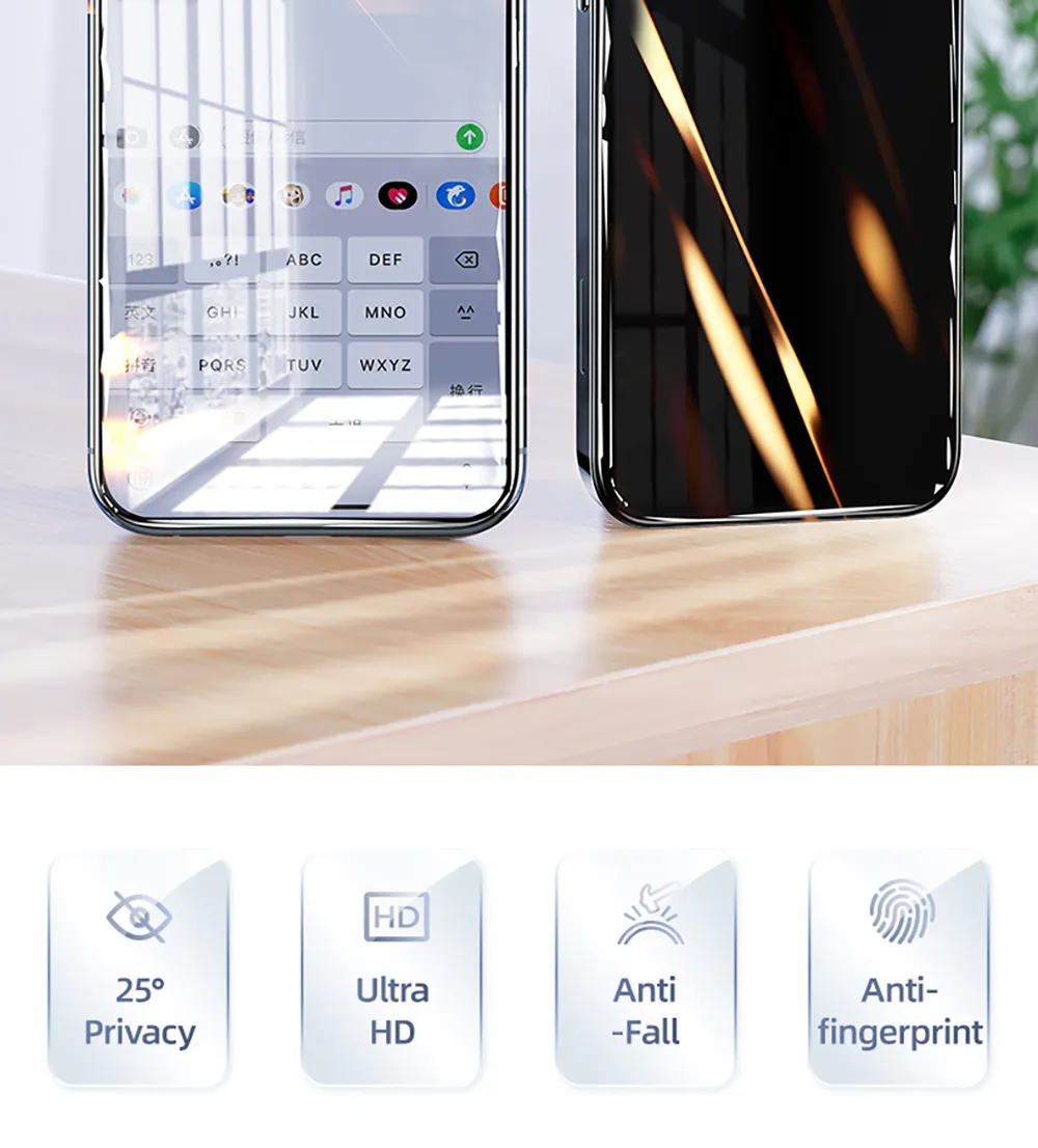 Premium Privacy Screen Protector for iPhone - Anti-Spy Tempered Glass ...
