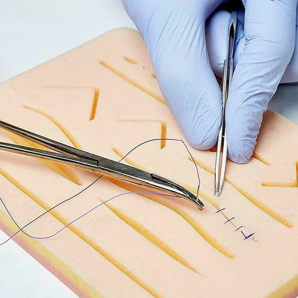 4/3/2/1 conjunto estudantes de medicina Suture Practice Kit Treinamento cirúrgico com o conjunto de ferramentas de modelo de modelagem de pele equipamento de ensino educacional