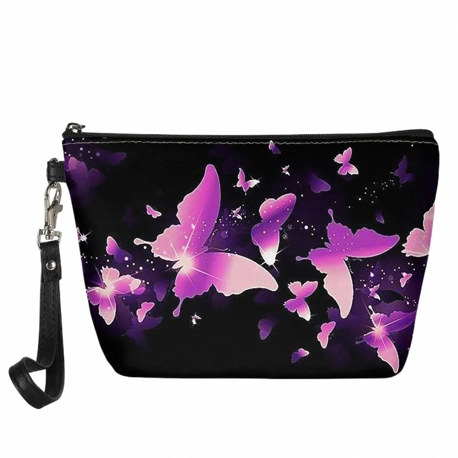 Elviswords Casual Femmes Voyage Maquillage Sac Papillon Modèle Dames Cosmétique Grand Organisateur Maquillage Pochette Sacs D'embrayage Bourse q8Nx #