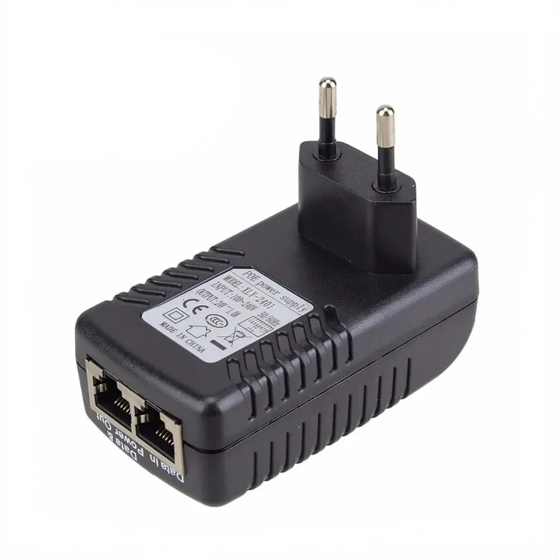 Plugue de parede poe, 12/15/18/24/48v 0.5/1/2a, adaptador ethernet, cctv, câmera ip, fonte de alimentação de telefone poe, eua, ue, au, reino unido