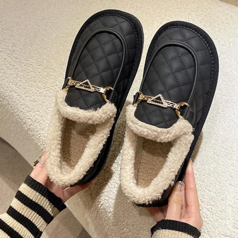 Chaussures décontractées hiver confortable doux poignets pour femmes simples faciles à monter isolation en peluche taille épaisse plate-forme Zapatos Para Mujeres