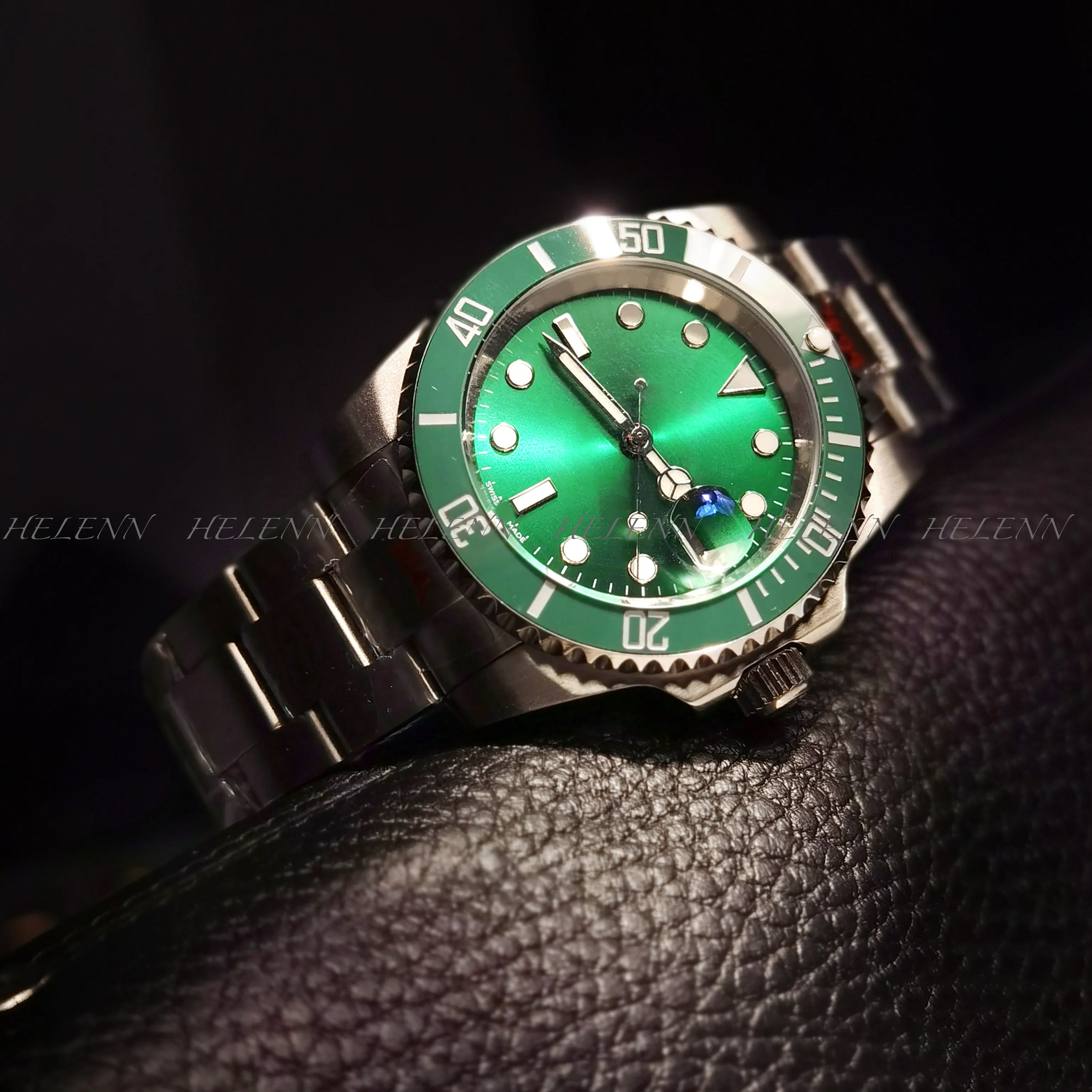 Klassisches grüne Zifferblatt Uhren wasserdichte Armbandwatch Man Submarier Watch Menwatch Deep Sea Watch AAA Uhr mit Box Montre Designer Montre de Luxe Orologio Uomo Relojes