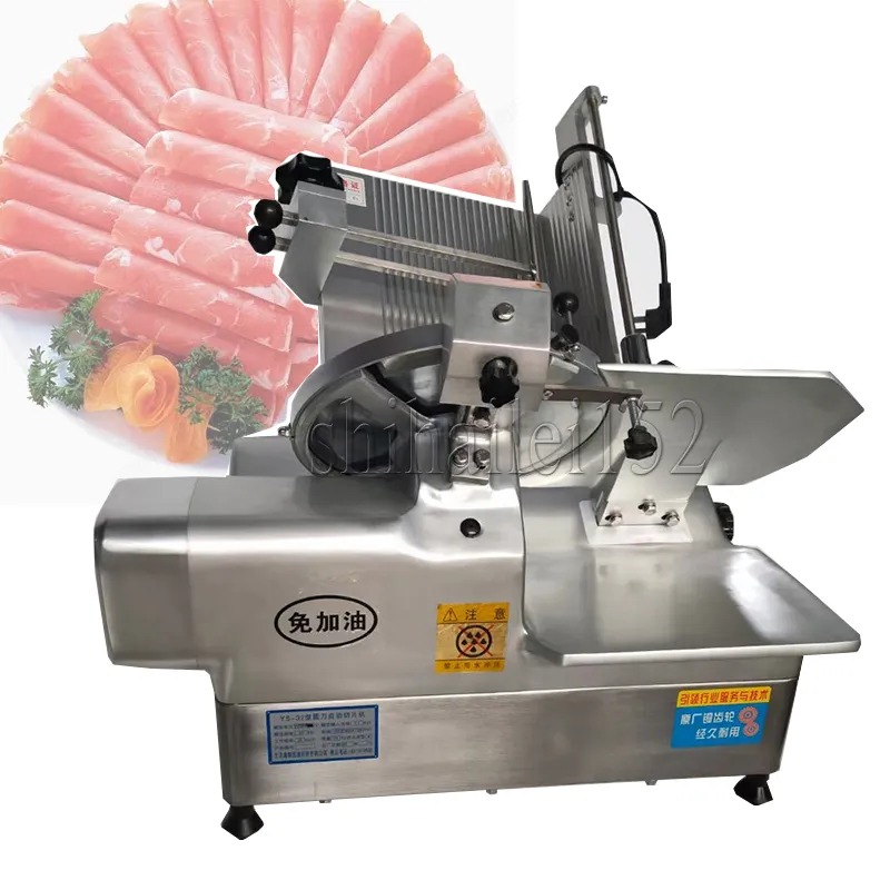 110V/220V Electric Meat Cutter hela automatisk kommersiell lammrulle fryst köttkvarnskinkbrödskiva