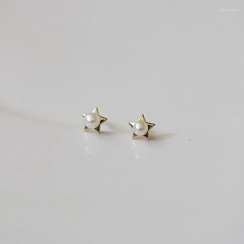 Stud Earrings Fashion Bohemian Mini Five Point Star Pearl Earring Sweet Lovely Girl Gilded Charm Women's Cocktail Party Jewelry