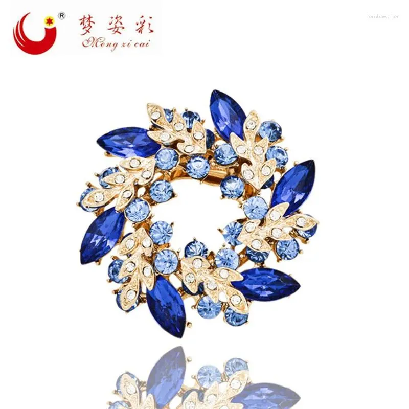 Broches en cristal et en émail pour femmes, Broches en strass, fleur brillante, bijoux de Costume pour femmes, cadeaux de fête de mariage