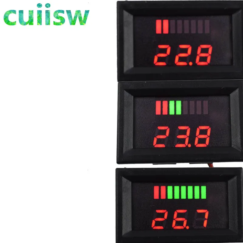 DC 12V-84V Red LED Digital Lead-Acid Battery Capacity Indicator ...