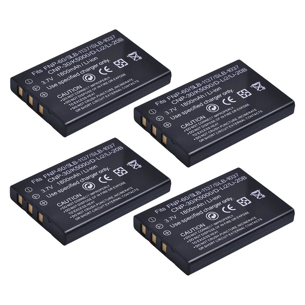 Fnp60 2Pack FNP-60 FNP60 Battery and LED Wall Charger for Fujifilm FNP-60 ...