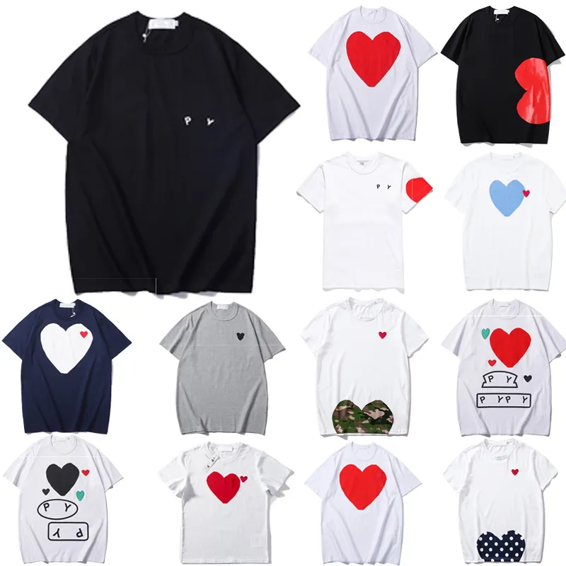 Play Fashion Mens T-Shirts designer t shirt designer red heart shirt casual Tshirt cotton embroidery short sleeve summer T-shirt Asian sizes