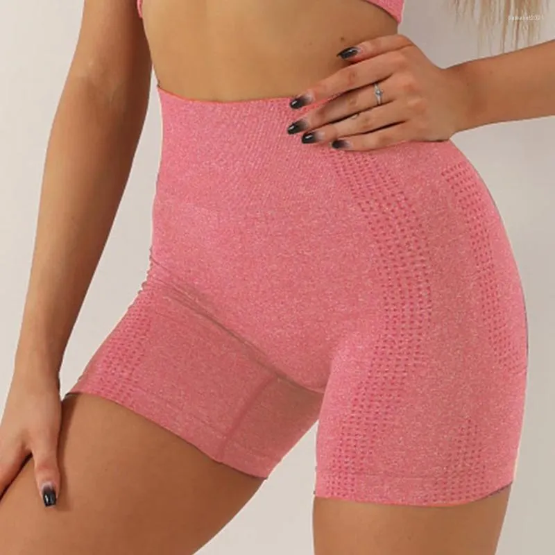 Aktive Shorts, hohe Taille, Hüftheben und Bauch, nahtlose Yoga-Hose, feuchtigkeitsableitende Sport-Fitness für Damen, 3 Punkte