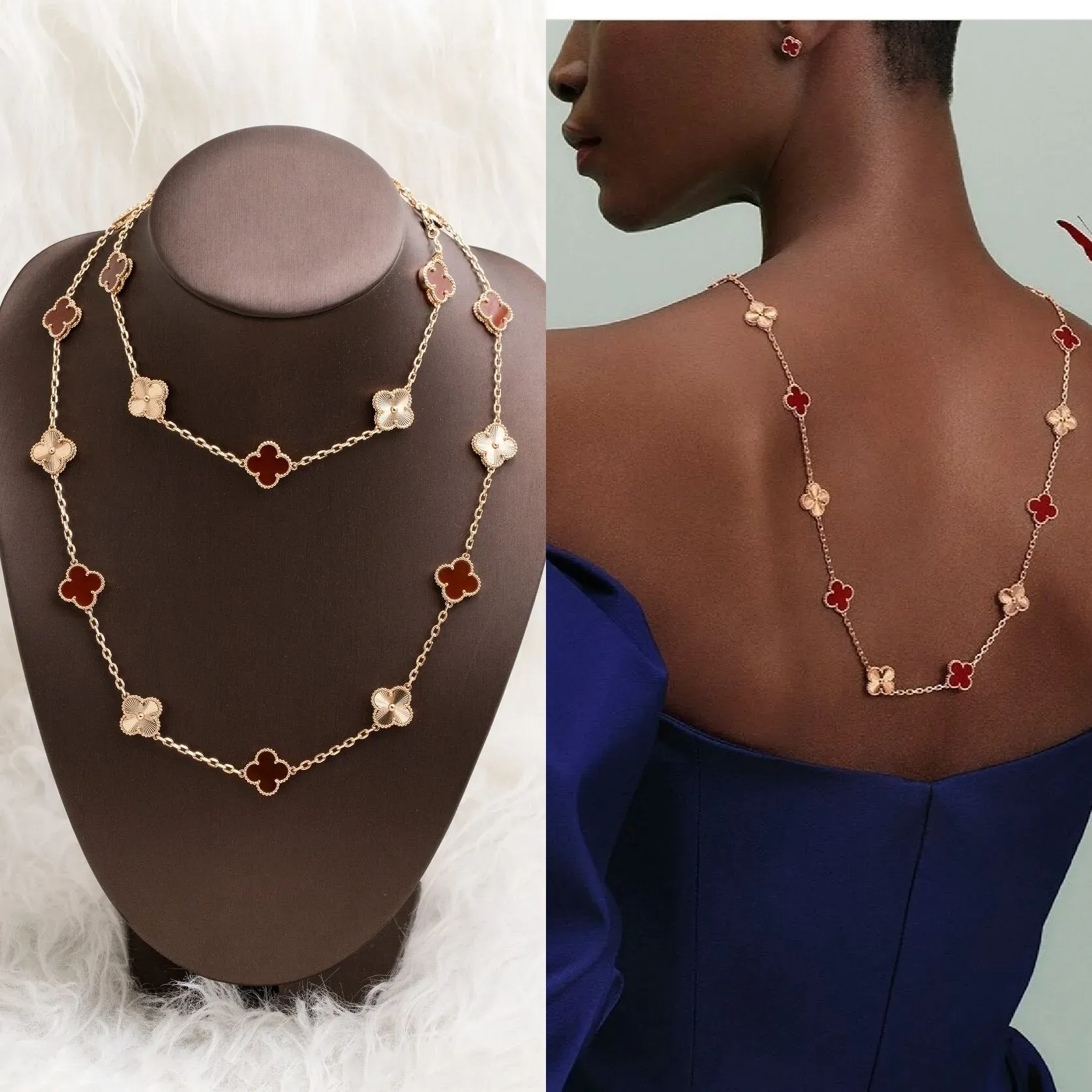 Kettingen diamanten ketting mannen sieraden 18k gouden ketens ontwerper choker vanly cleefity kettingen voor vrouw