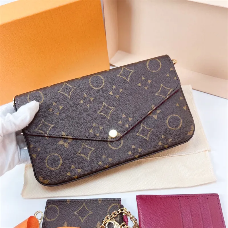 fashion designer bag tote M61276 Multis Felicie Pochette Clutch Bags Womens handbag mens crossbody Shoulder Bag Luxury embossed leather envelope Purses chain bags