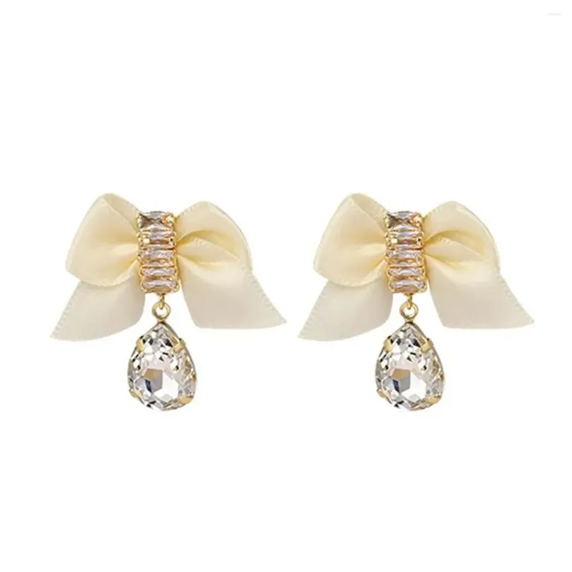 Boucles d'oreilles lustre pendantes pour femmes, nœud papillon, élégantes et polyvalentes pour femmes et filles, décoration d'oreille, livraison directe, bijoux Otjz4
