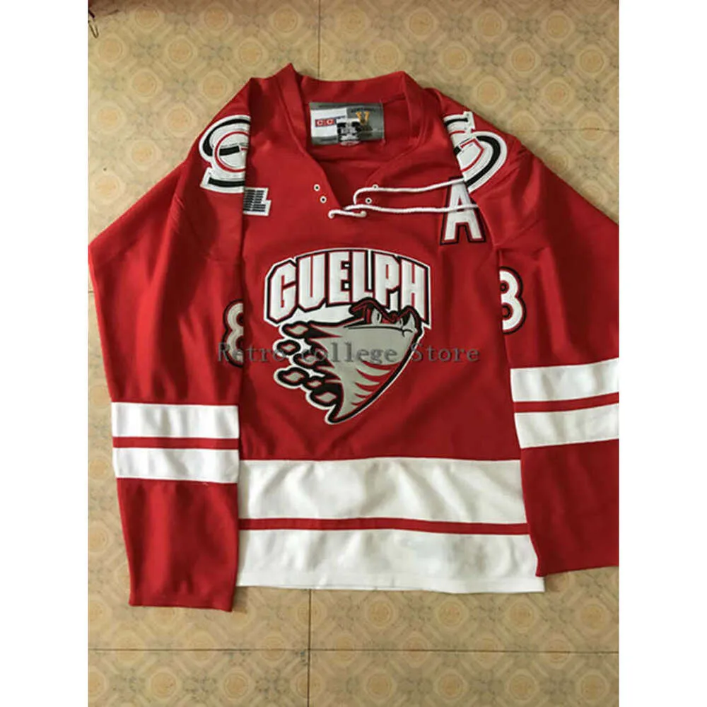 24S 8 DREW DOUGHTY 27 RICHARD＃21 JAMES MCEWAN OHL GUELPH STORM HOCKEY JERSEY MENS EMBROIDERY stitched Any Number and Name Jerseysをカスタマイズ