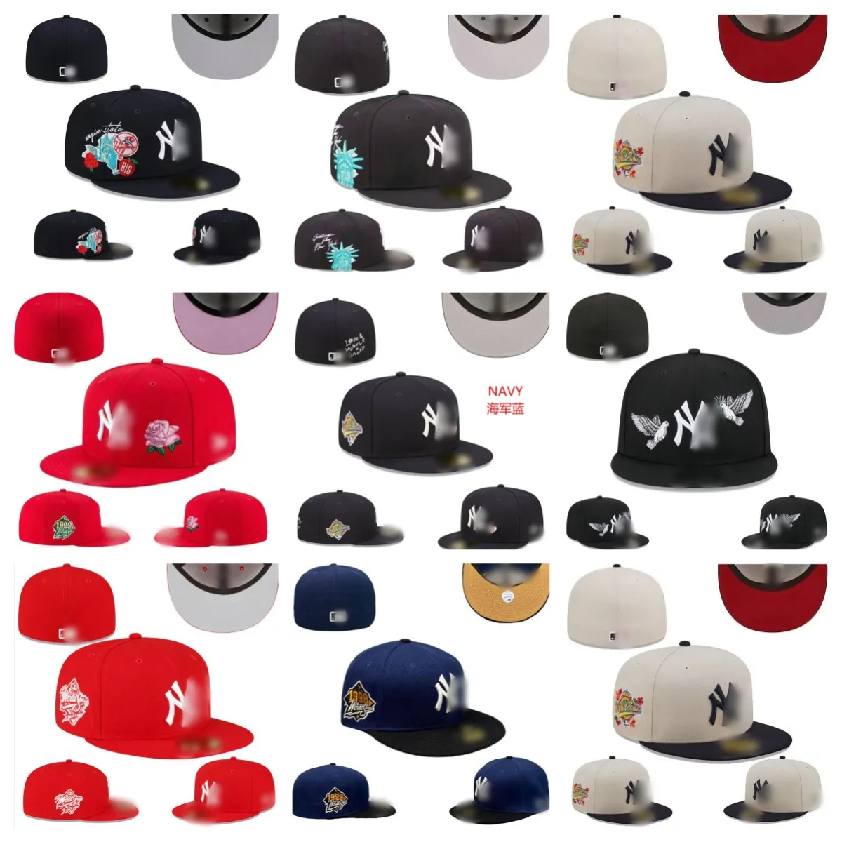2024 Adult Designer Fitted hats Baseball Fit Flat hat NY Logo Adjustable Embroidery Outdoor Sports Hip Hop Fisherman Mesh cap SF020