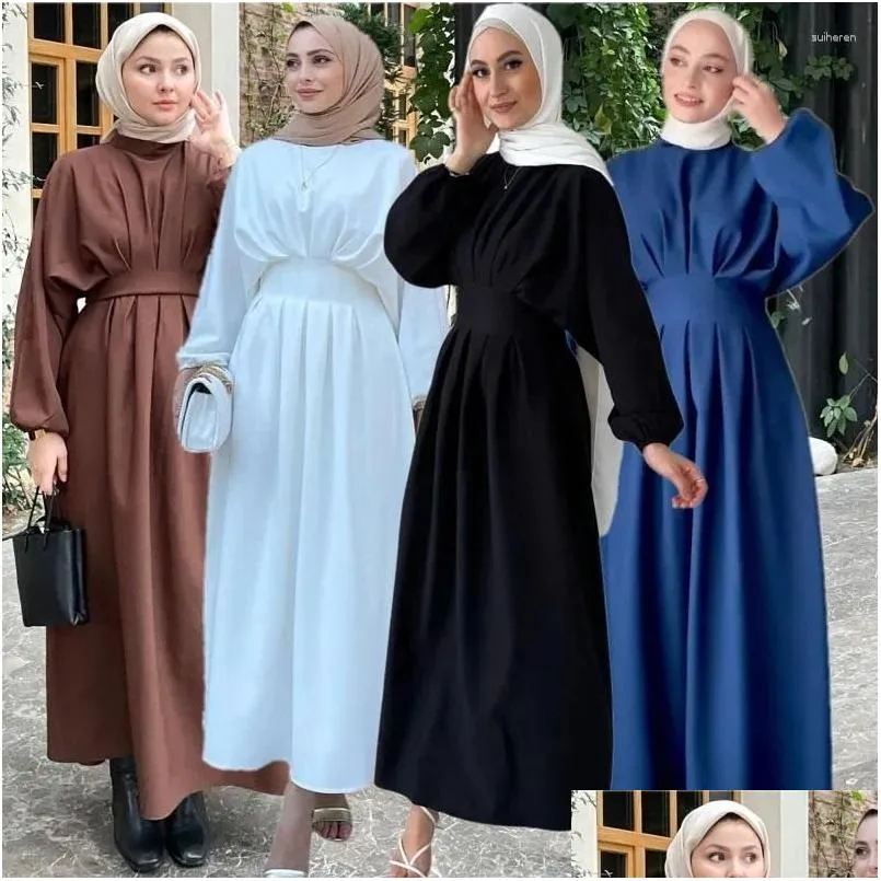 Etniska kläder abaya kalkon elegant mantel blygsam islamiska kvinnor kläder dubai party klänningar ramadan eid muslim klänning mode marocko dro otkgn