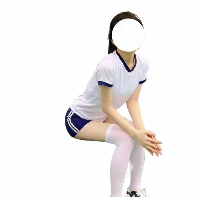 Japonês College Physical Educati Sports School JK Uniform Gym Set Voleibol T Shirt Shorts Girl Women Jersey Gymnastics Suit i22n #