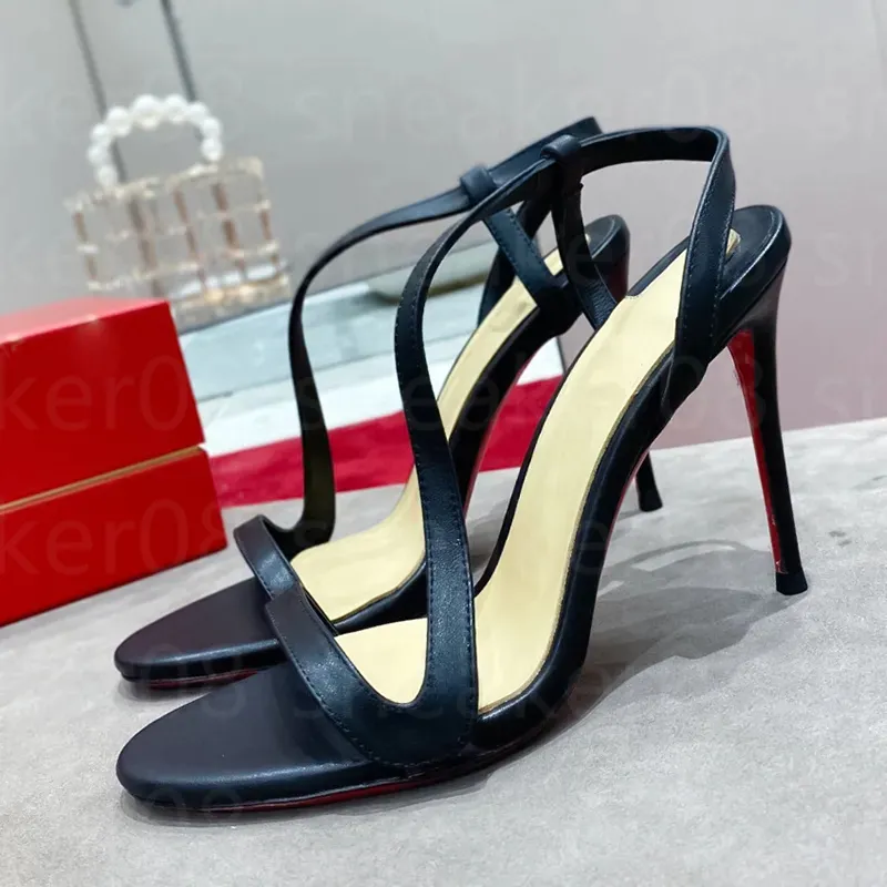 Designer Femmes Soirée Rouge Bottomshoes Robe Chaussures Plate-forme Pompes Strappy Spike Talon Aiguille En Cuir Souple Sandales À Talons Hauts