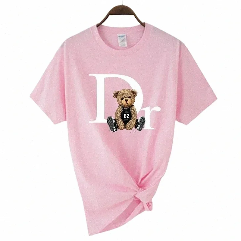 plus Size Luxury Brand Cute Bear Print Women T-shirt Men Tshirt Summer Graphic Fi T Shirts Woman Clothing Free Ship m3gC#