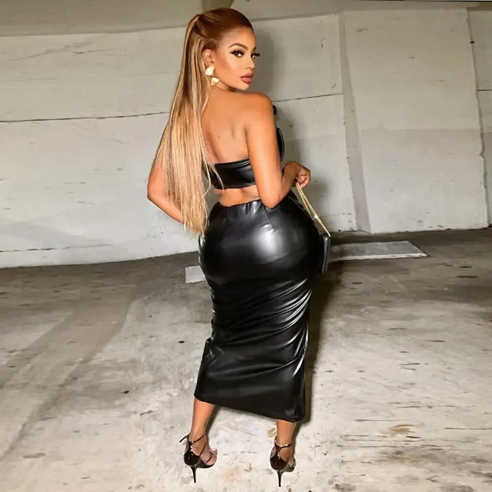 Leather skirt clubbing outfit online