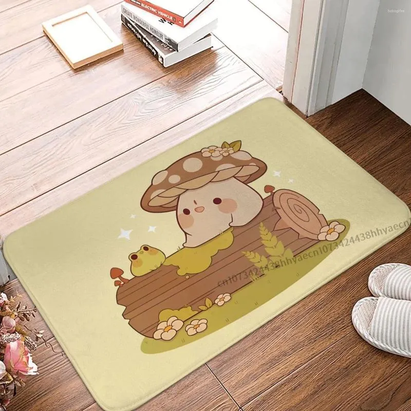 Carpets Bathroom Mat Mushroom And Frog Friends Doormat Flannel Carpet Balcony Rug Home Decoration