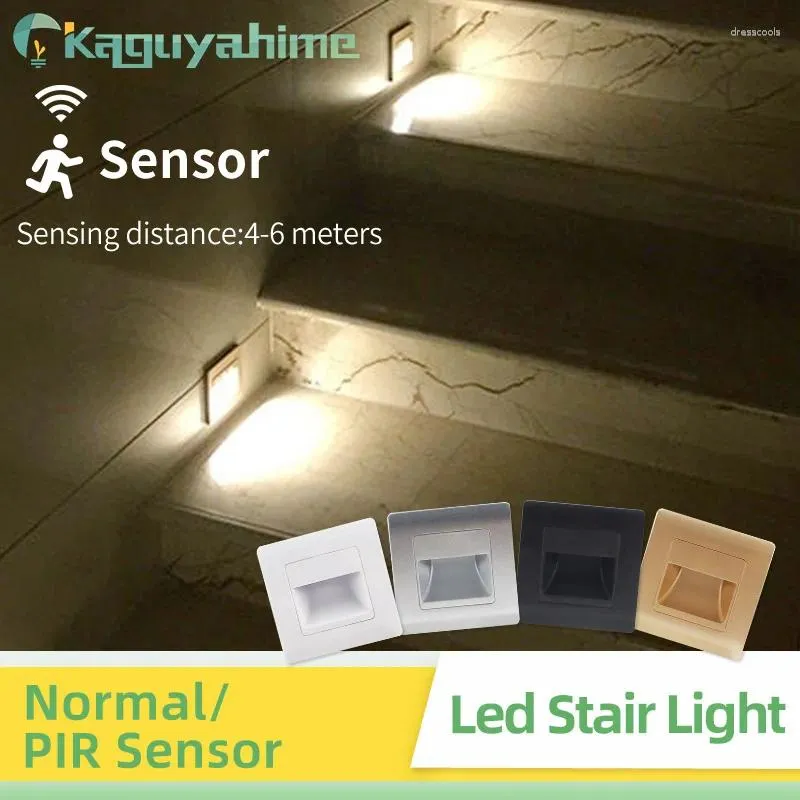 Duvar lambası KPS 4pcs pir sensör ışıkları gömme LED merdiven ışığı AC 110V 220V Ayak ışığı Koridor Adım hareket ev aydınlatma
