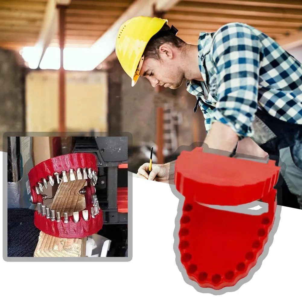 1pc Red Funny Denture Drill Bit Holder Teeth Model Design Screwdriver 6 35mm Fits Bit 1 4 Bits 28 Inch Hex Adapter Tools Screwdriver Bit Holders No S