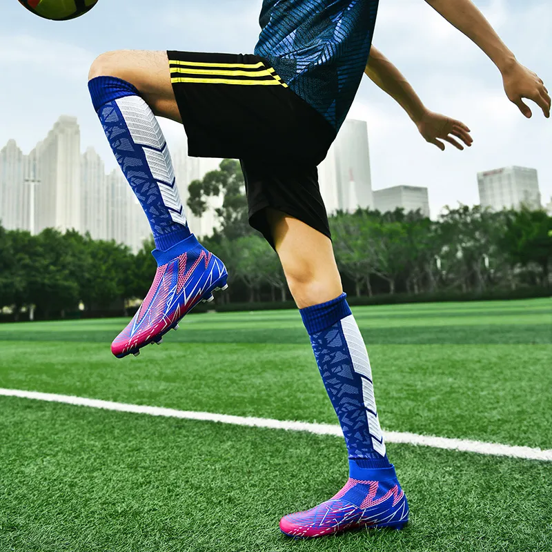 Chaussures De Football Pour Garçons/adolescents - Crampons TPU Pour Gazon - Taille UK 1.0 à 12.0 - Cuir Synthétique