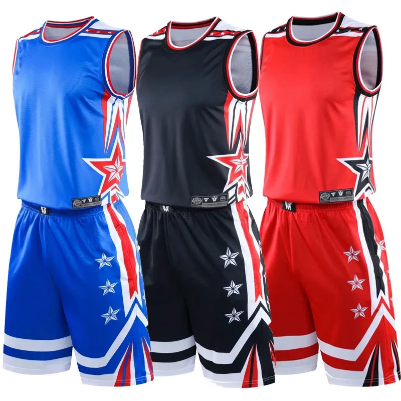 Män basket tröja set ungdomsträning skjorta shorts enhetlig anpassad kvinnliga uniformer sportdräkter 240325