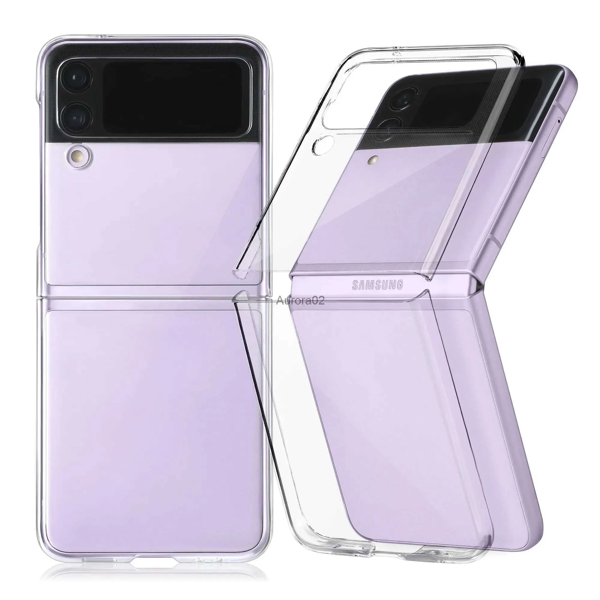 Étuis de téléphone portable Anti-choc Clear Ultra Thin PC Case pour Samsung Galaxy Z Flip 4 5 5G Flip4 Flip5 Flip2 Flip3 3 2 Sac Anti-Knock yq240330