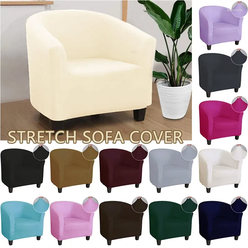 Cubiertas para sillas Club Slipcover Stretch Barrel Cover Sólido Color Tub Slipcovers Soft Spandex Sillón Sofá Protector de muebles