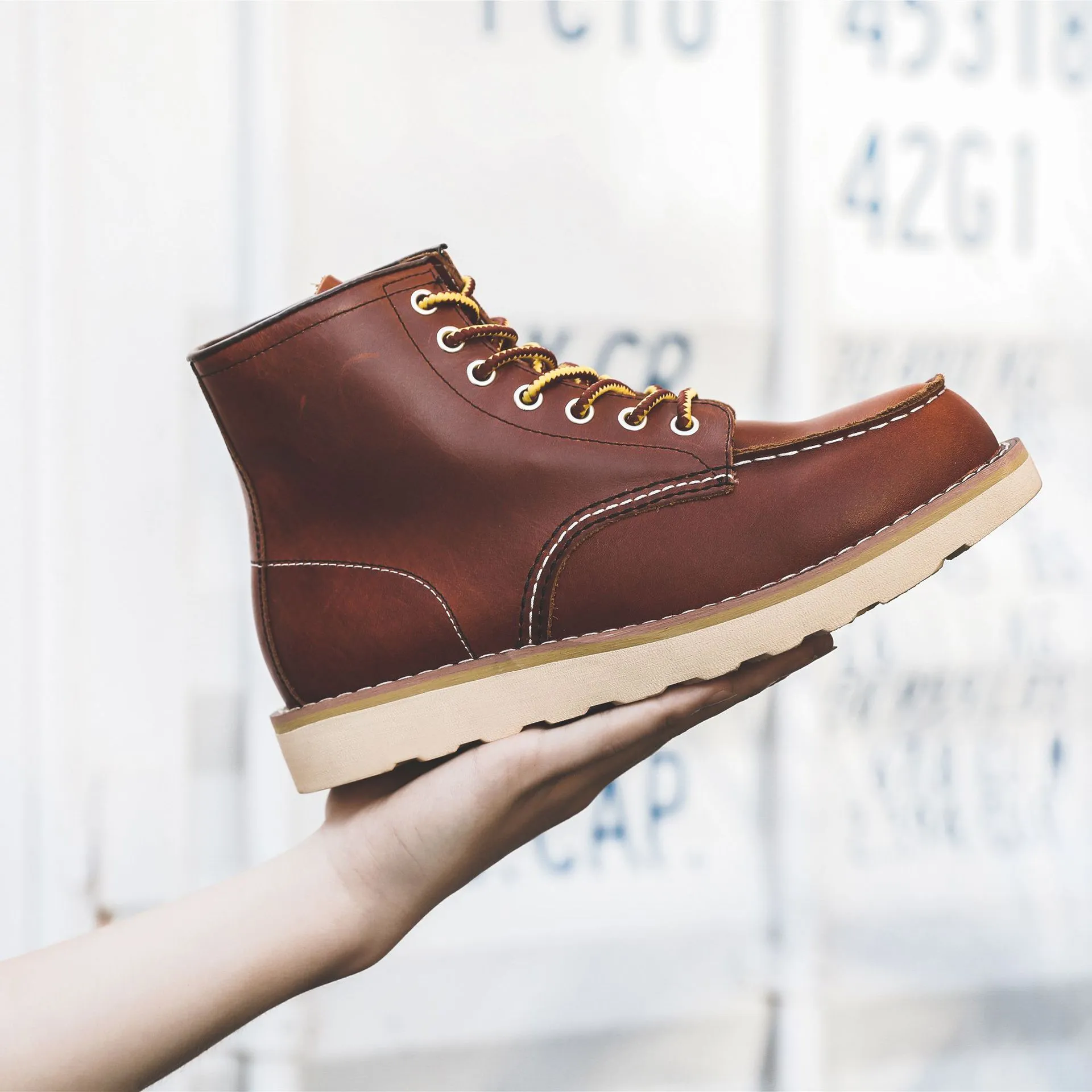 Herren Frühling Winter Freizeitschuhe Runde Zehen Echtleder Arbeitsstiefel Knöchel Vintage Militär Motorradstiefel Schnee Warm Große Größe_voghion.com