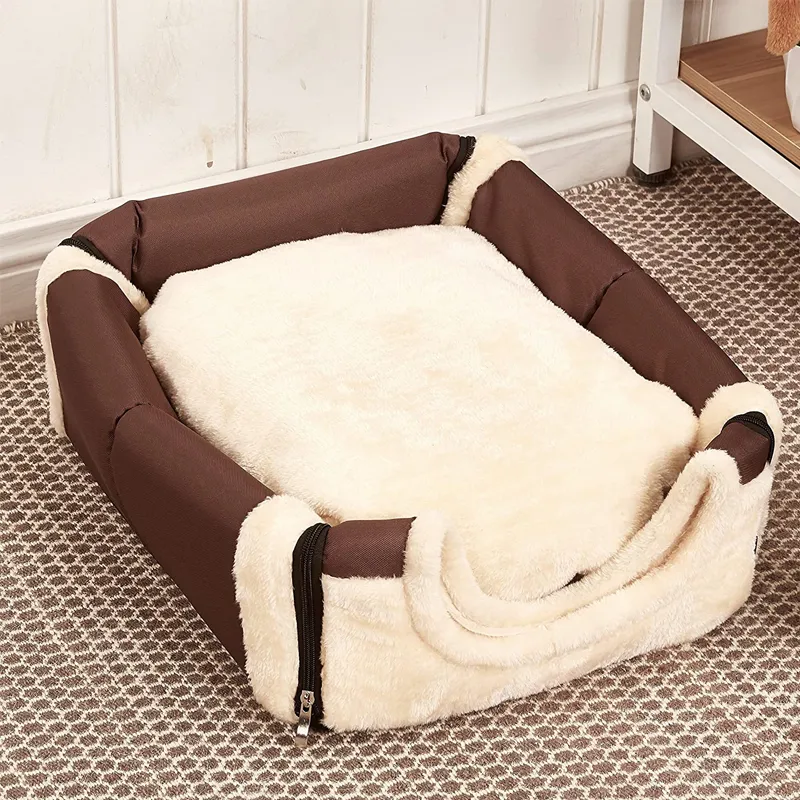 DHgate Foldable Plush Dog Cave Bed Soft Cozy Nest for Small Medium Cats Animals Pet Supplies