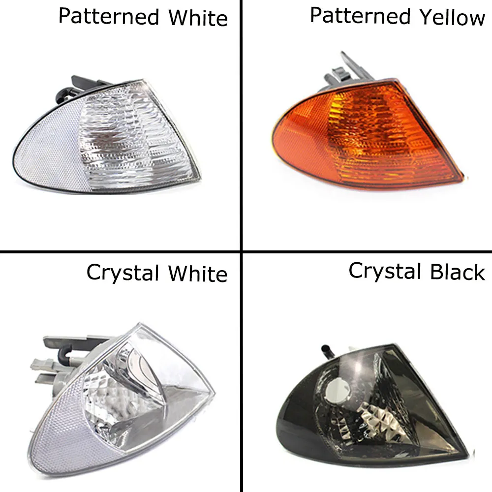 Pair Of Corner Turn Signal Light Lamp Covers – Fits BMW 3 Series E46 2-Door 1998-2001 – Clear Lens