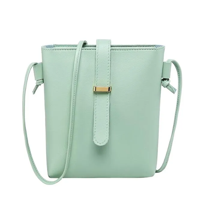 nieuwe mini damesmode casual crossbody pack pu lederen rits waterdichte emmer tas stevige draagbare mobiele telefoon tassen