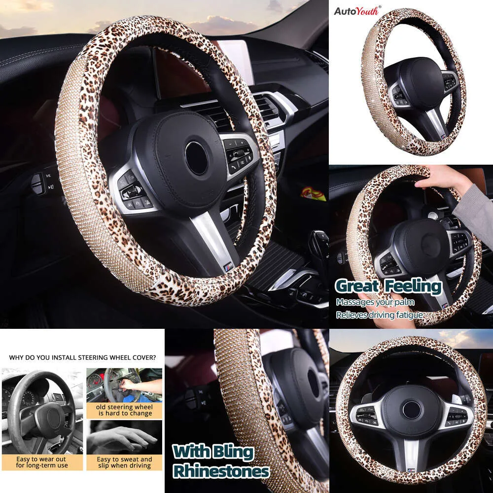 Upgrade bling cover, strass stuurhoes met kristallen diamant voor dames, sprankelende autowielbeschermer