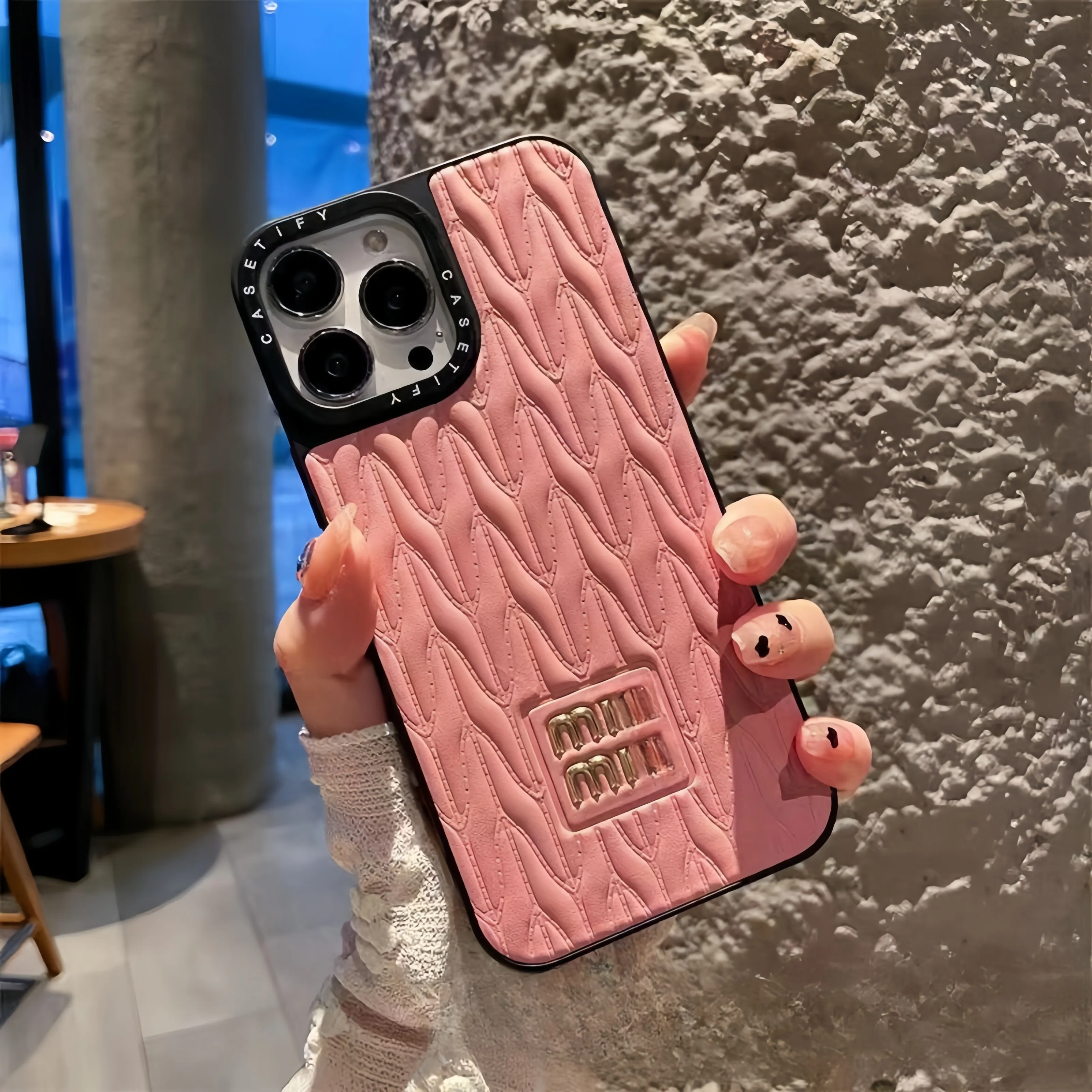 Designer iPhone Cases Couro Miu Marca para Apple iPhone 11 12 13 14 15 Plus Pro Max Capa Móvel Unbreak