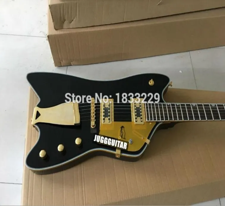 Niestandardowy Billybo Jupiter Signature Black Electric Guitar Gold Sparkle Body Binding Golden Hardware6524298