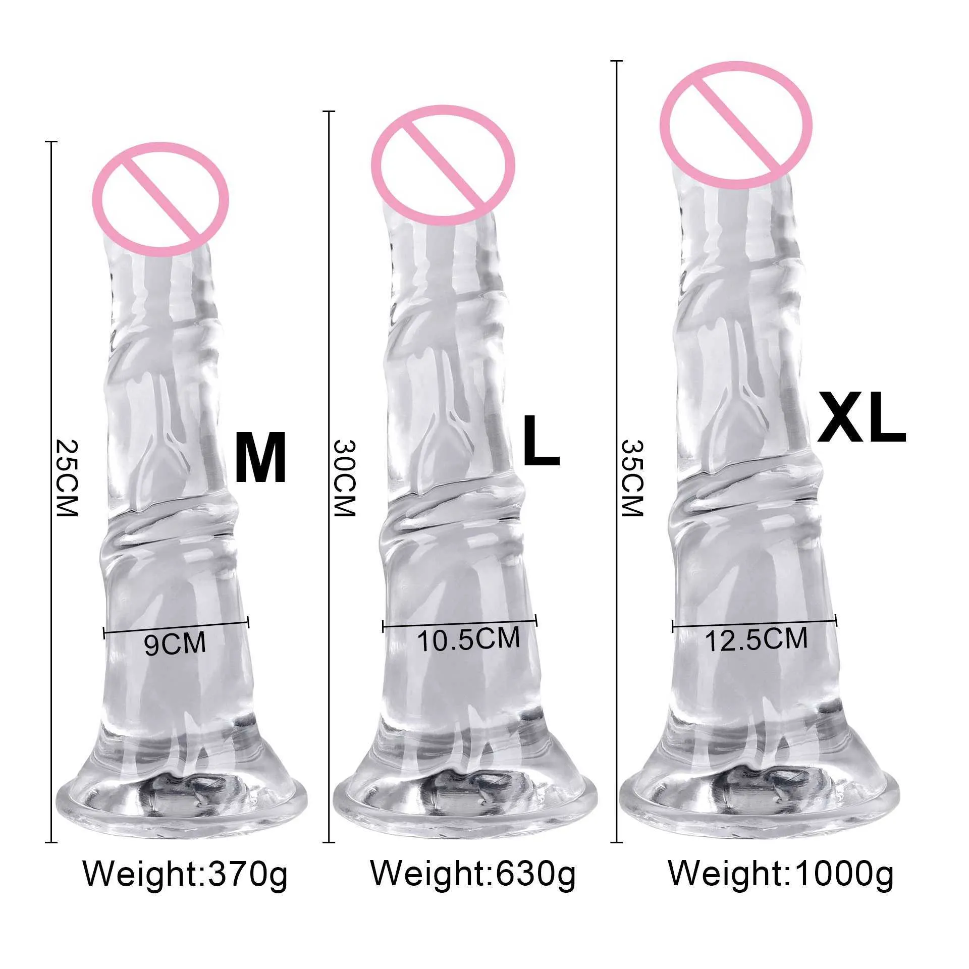 Transparent Dildo with Suction Cup Base Large Thick Simulation Penis Female Sex  Toy from Dhgate Dildos/Dongs