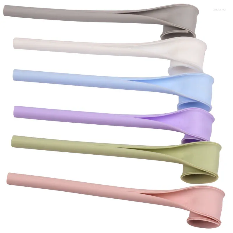 Pailles à boire 6 pièces Cretive paille réutilisable clic ouvert Silicone de qualité alimentaire Snap Durable doux pour fête cuisine voyage