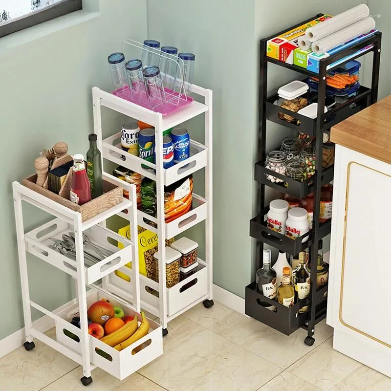 Kitchen Storage AOLIVIYA Refrigerator Sandwich Rack Pull-out Multi-layer Toilet Cabinet With Wheels Seasoning Organizer