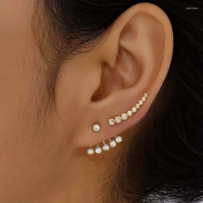 Boucles d'oreilles coréennes en cristal brillant multicouche pour femmes, mode couleur or, crochet d'oreille Long, Piercing, bijoux de déclaration