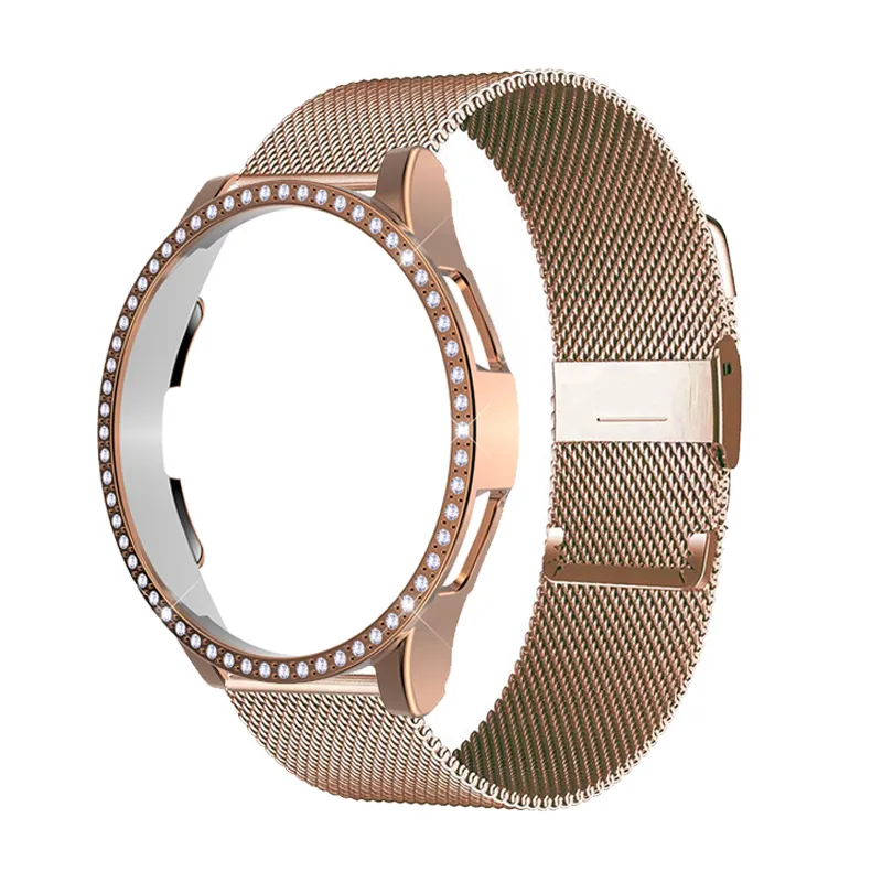Diamond beschermende kast metalen armband voor Samsung Galaxy Watch 4/5/6 40mm 44 mm polsband voor horloge 5 Watch 6 40mm 44 mm band
