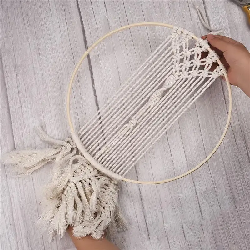 1/5Pcs 8-33cm Wooden DIY Handmade Catcher Embroidery Hoop Craft Cross Stith Bamboo Circle Ring Hanging Wedding Christmas Decor